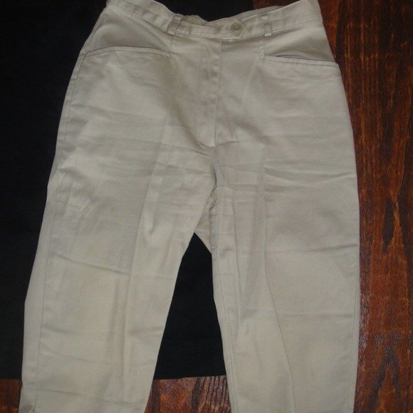 Lot of 3 Real Comfort STRETCH Capris CROP Pants * BLACK~Khaki TAN~IVORY 6 / 6P - Picture 3 of 10